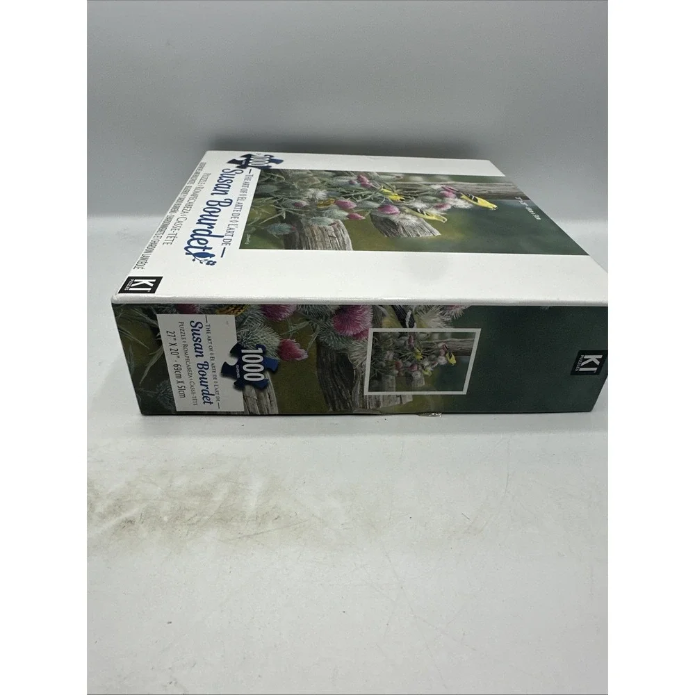 Susan‎ Bourdet Goldfinches & Bullthistle 1000 Pc Puzzle Used KI Brand W/ Poster